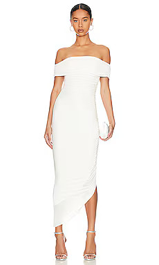 MISHA Keoni Slinky Midi Dress in Ivory from Revolve.com | Revolve Clothing (Global)