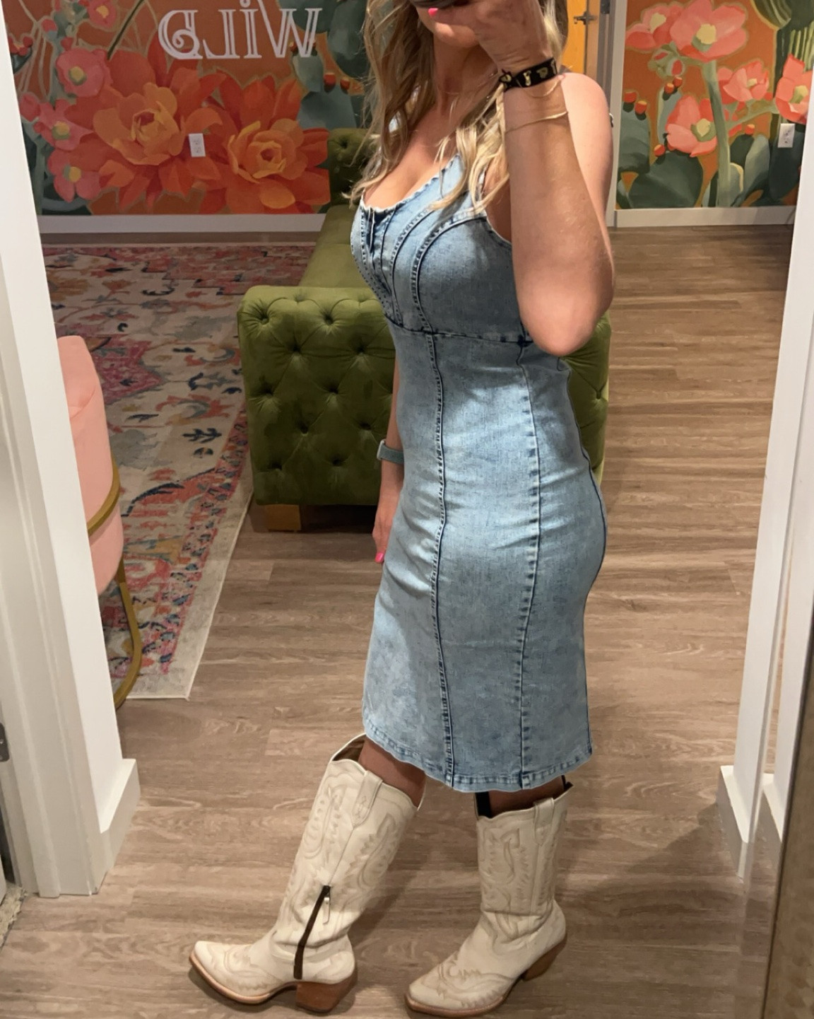 Heading to Nashville this summer? This is the perfect outfit to bar hop down Broadway. You can’t go wrong with a denim dress and your favorite pair of cowboy boots. The hat is optional.

#LTKTravel