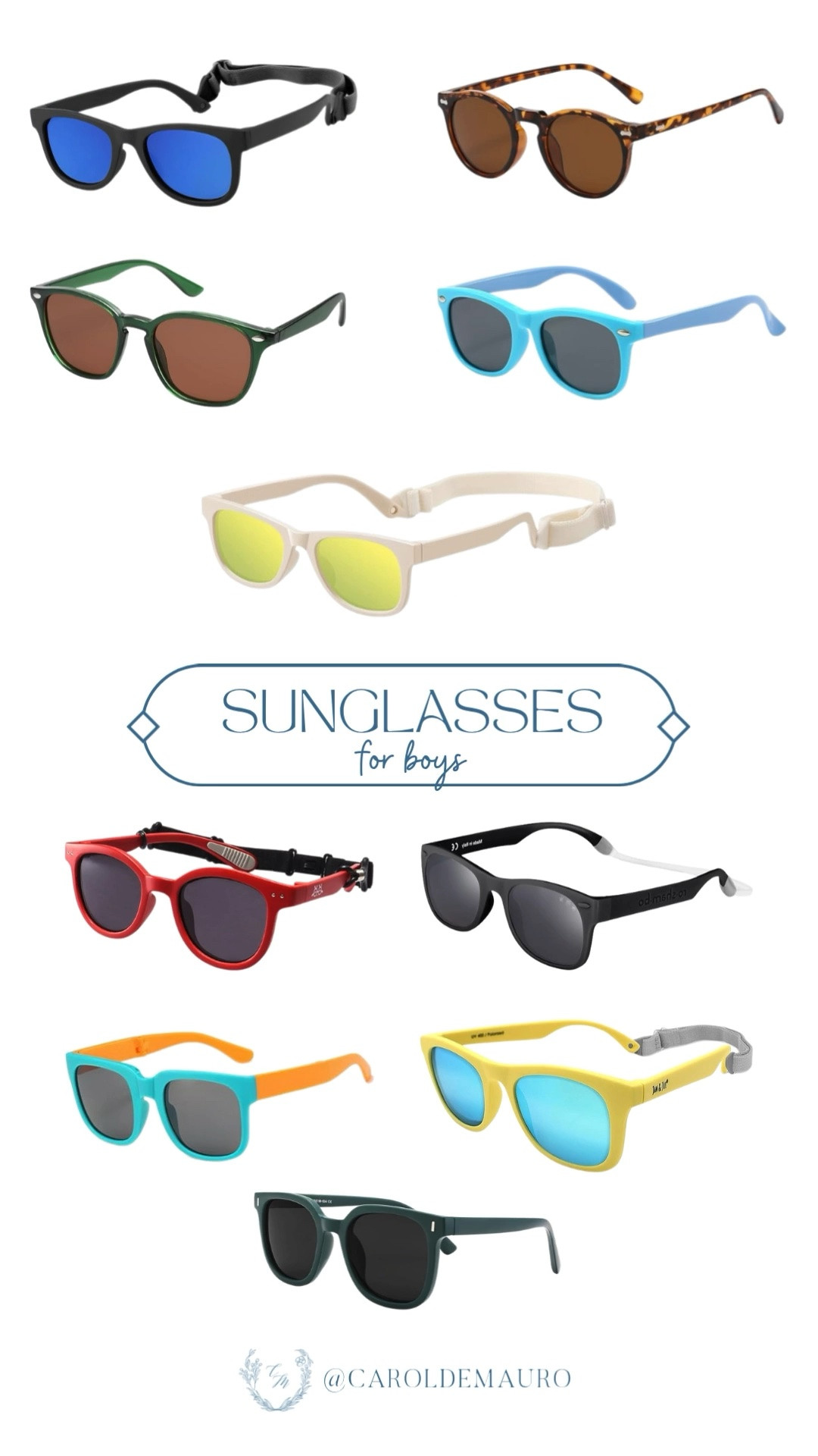 Ready, set, summer! Finding sunglasses that actually stay on a busy toddler can be a struggle, but these strap-back options are a game changer. Which color is your favorite for your little one?

amazon fashion, kids accessories, boys outfit, summer essentials, toddler style, kids fashion inspo, summer fashion, polarized sunglasses

#LTKSeasonal #LTKKids #LTKTravel