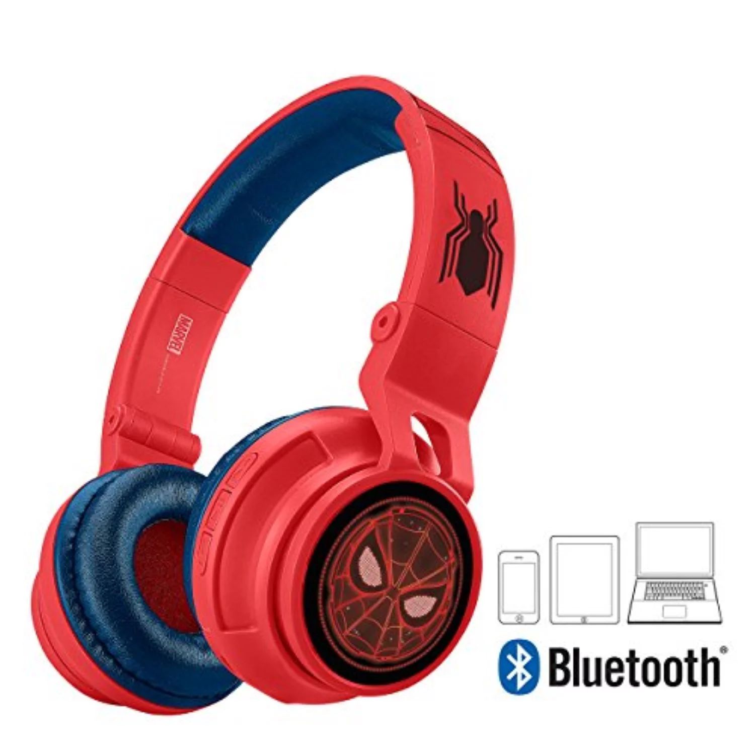 spiderman bluetooth headphones for kids wireless rechargeable kid friendly sound (spiderman) | Walmart (US)
