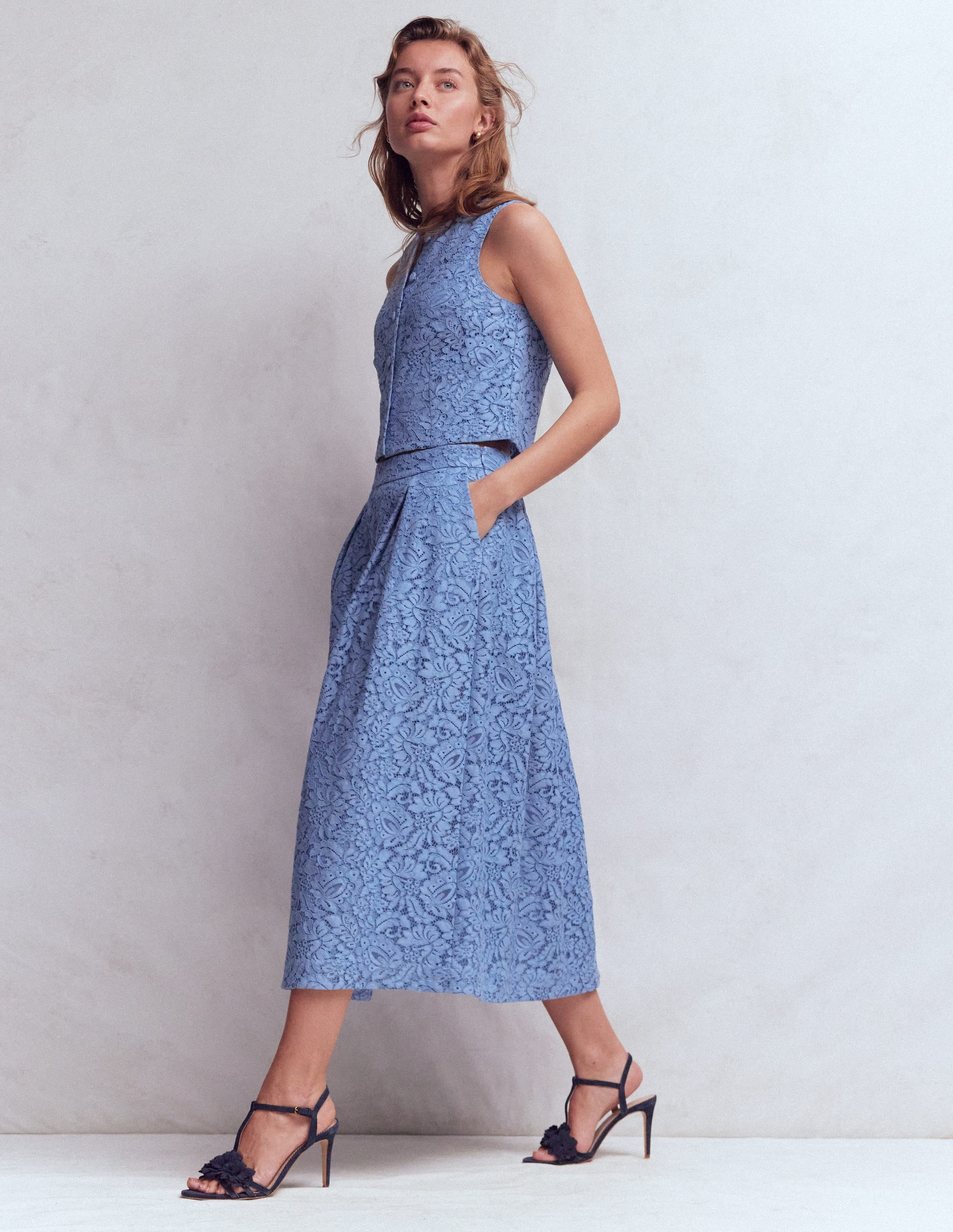 Verity Lace Skirt-Cornflower Blue | Boden (US)