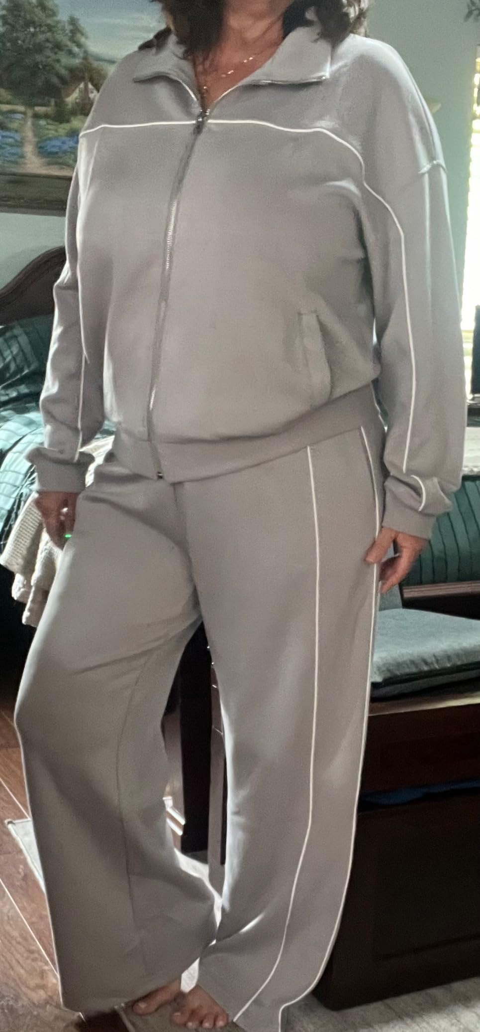 BTFBM Women's Two Piece Tracksuit Fall 2024 Long Sleeve Zip Up Sweatshirt Long Pants Outfits Jogg... | Amazon (US)