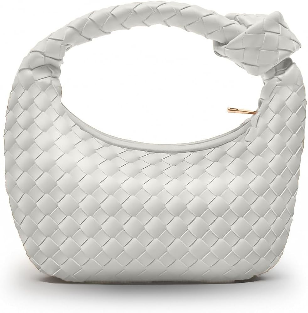 Woven Purse - Woven Bags for Women - Leather Hobo Handbags - Fashion Knotted Small Top Handle Clu... | Amazon (US)