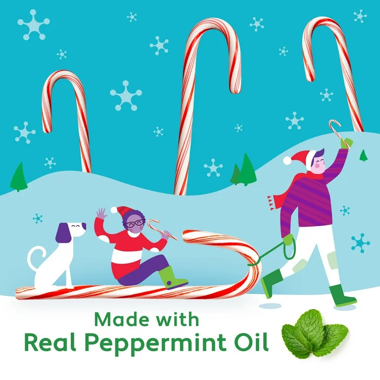 Brach's Peppermint Candy Canes, Holiday Christmas Candy, 12 Count, 5.3 oz | Walmart (US)