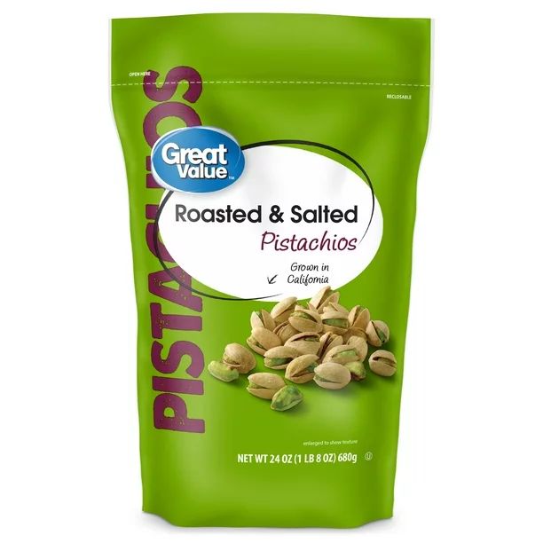 Great Value Roasted & Salted Pistachios, 24 oz | Walmart (US)