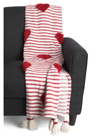 Striped Tufted Hearts Throw | Valentine's Day | Marshalls | Marshalls
