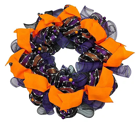 Temp-tations Harvest 20" Ribbon Wreath - QVC.com | QVC