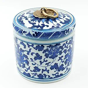 Blue and White Salt Cellar with Lid, Salt Containers for Countertop, Salt Box, Salt Holder, Salt ... | Amazon (US)