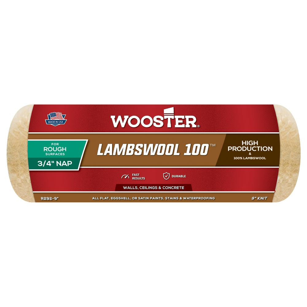 Lambswool 100 9 in. x 3/4 in. Wool Roller Cover | The Home Depot