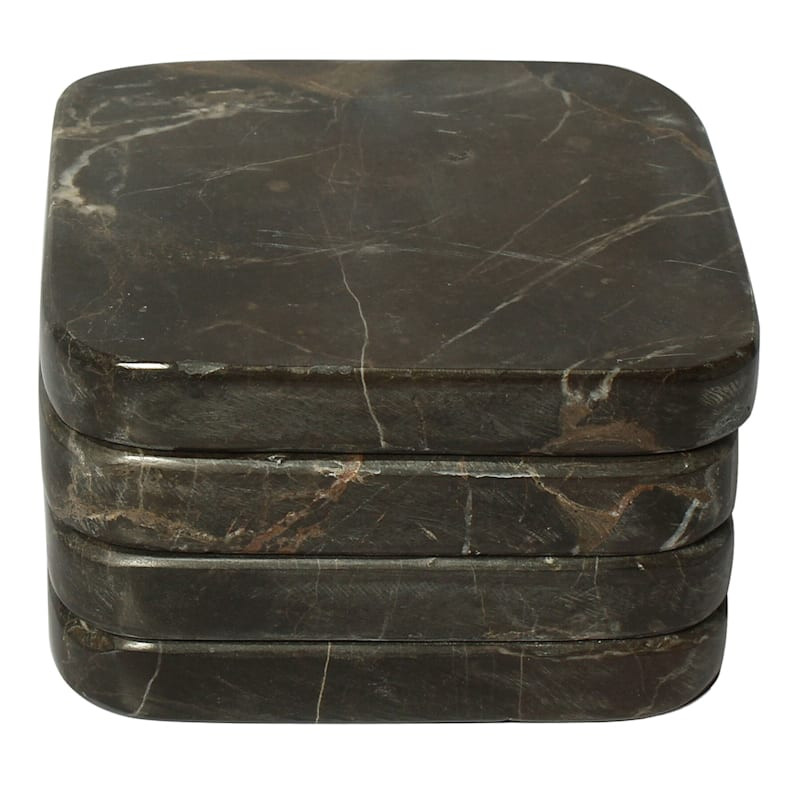 Set of 4 Embrador Square Marbled Coasters | At Home