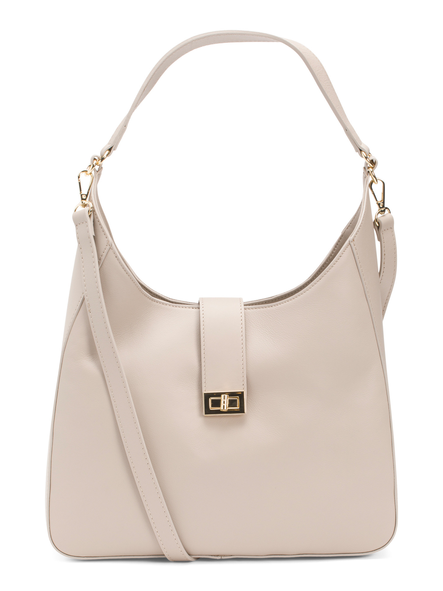 Made In Italy Leather Smooth Flap Turn Lock Hobo Bag | Handbags | Marshalls | Marshalls