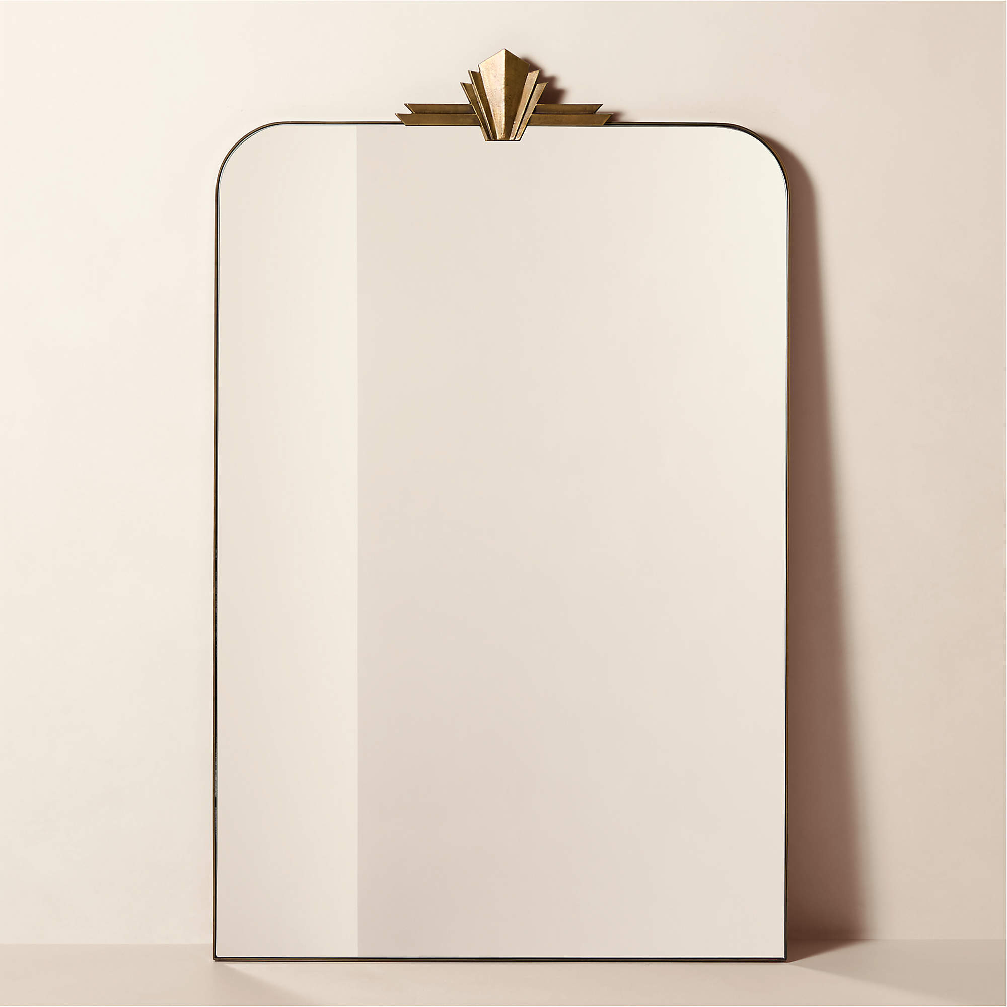 Nouveau Modern Brass Lacquered Iron Full-Length Floor Mirror 48"x78" + Reviews | CB2 | CB2