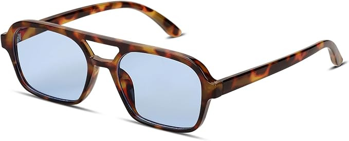 Vintage 70s Sunglasses for Women Men Retro Square Aviator Sun Glasses | Amazon (US)