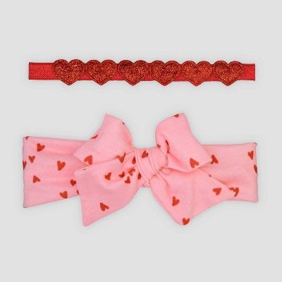 Baby Girls' 2pk Heart Headwrap - Just One You® made by carter's Pink 0-12M | Target
