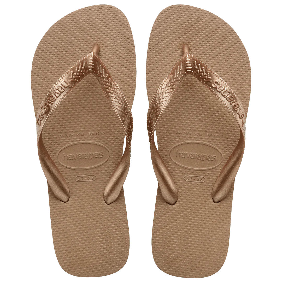 Havaianas Women's Top Tiras Flip Flops | Rose Gold | Size 11/12 | Havaianas
