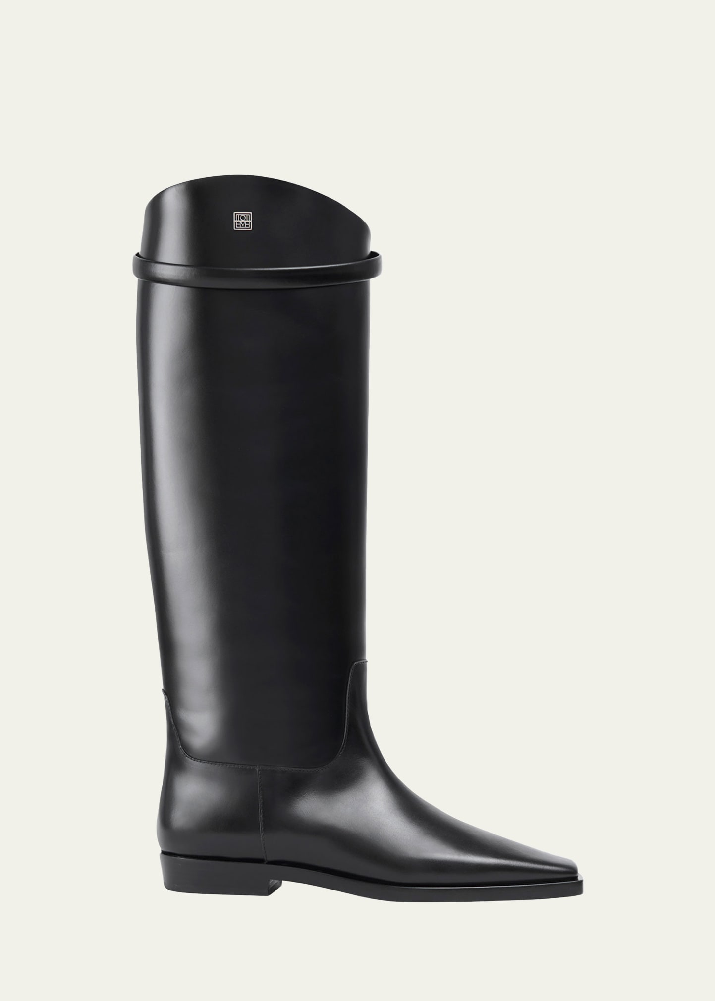 Square-Toe Leather Riding Boots | Bergdorf Goodman