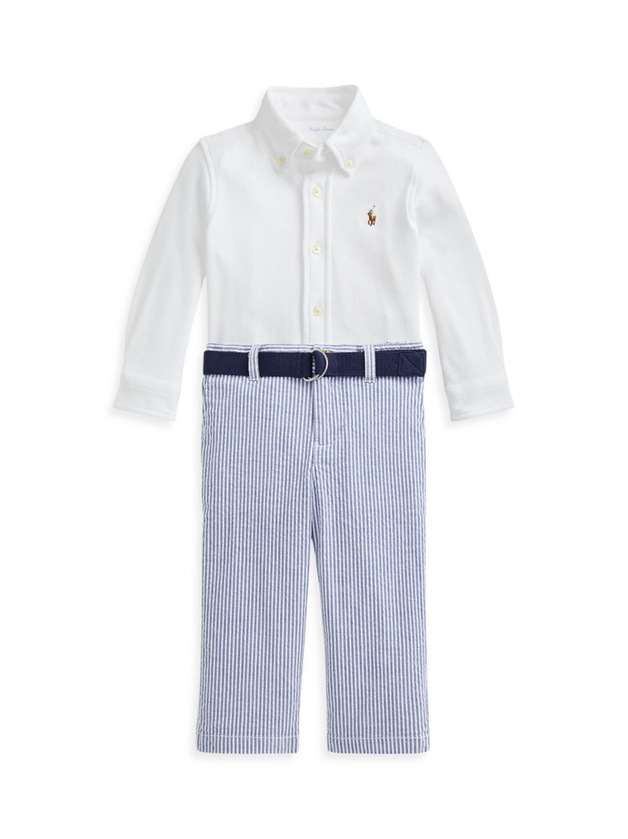Baby Boy's Shirt, Belt & Seersucker Pants Set | Saks Fifth Avenue