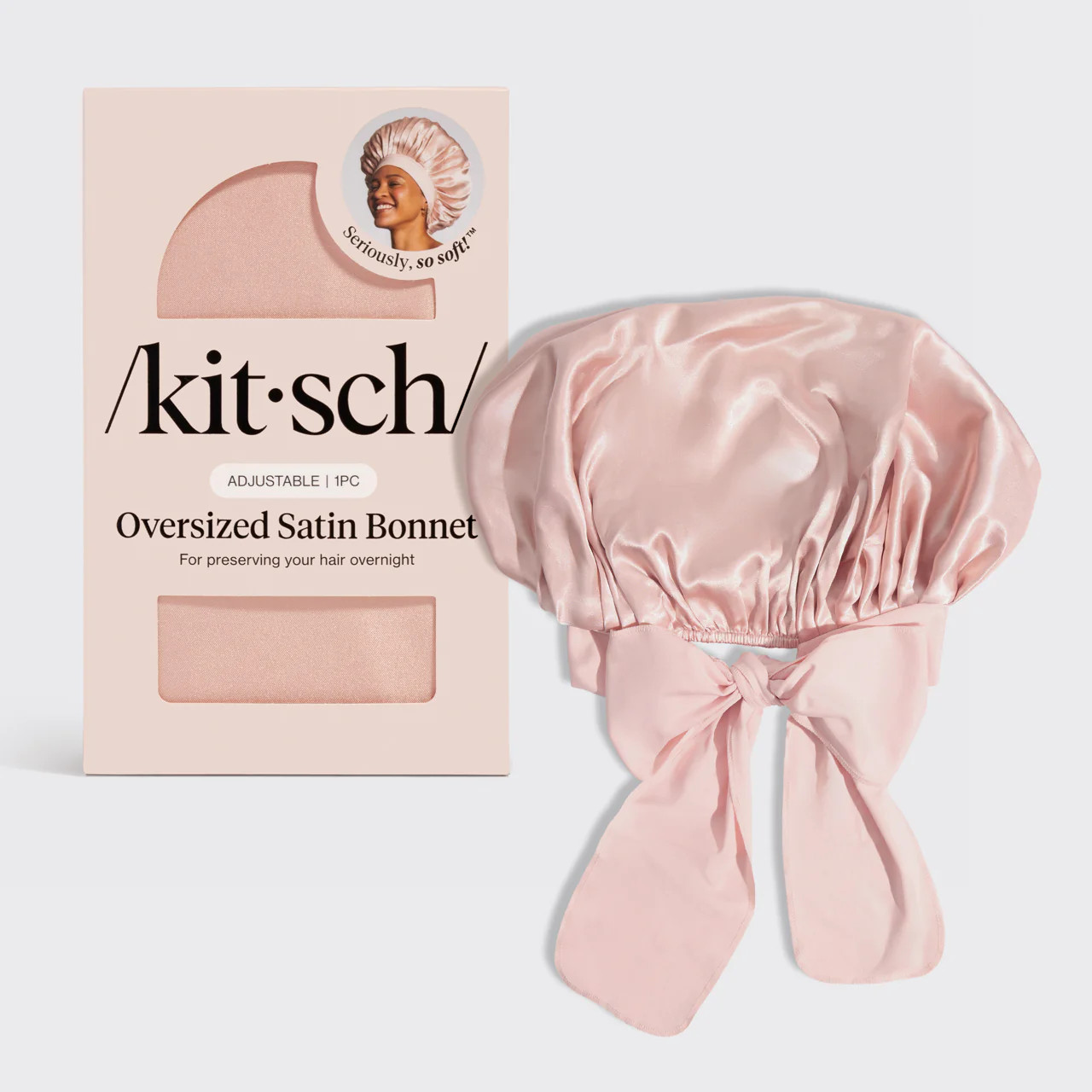 Blush Oversized Satin Bonnet | KITSCH | Kitsch