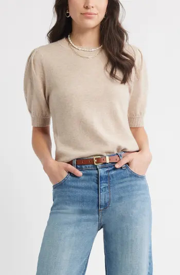 Puff Sleeve Wool & Cashmere Sweater | Nordstrom