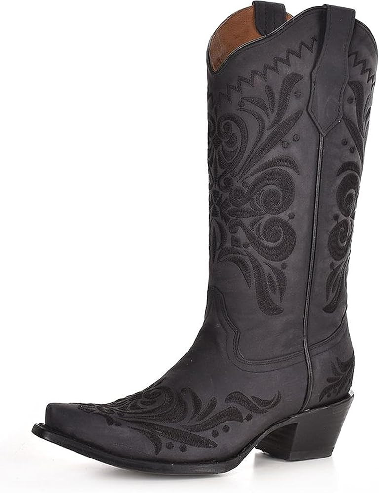 Circle G Ladie's Black Filigree, Snip Toe, Leather Sole, Western, L5433 | Amazon (US)