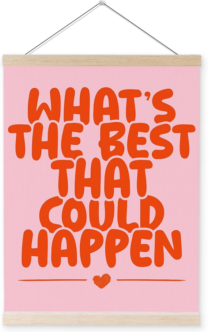 YQDEJ Preppy Wall Decor, What's the Best that Could Happen Inspirational Wall Art Poster Hanger F... | Amazon (US)