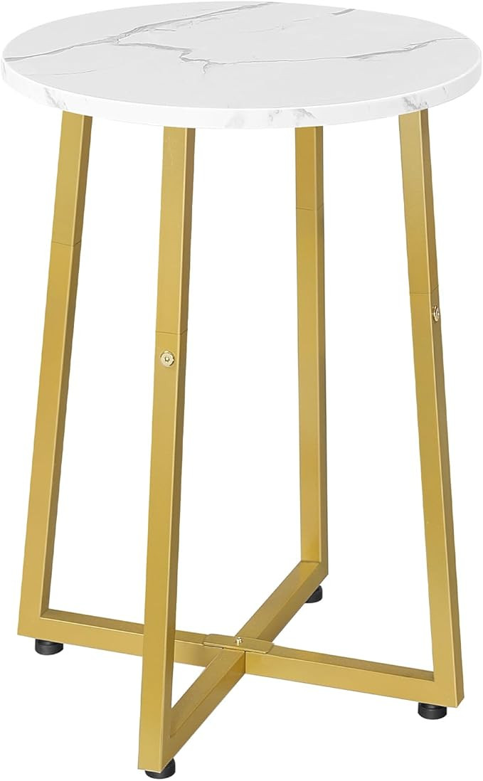 HOOBRO Side Table, Round Accent End Table with Sturdy X-Shaped Metal Frame, 15.7" Round Nightstan... | Amazon (US)