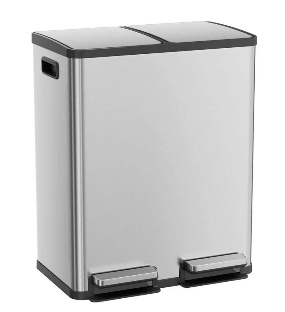 Aidoly 16 Gallons Trash Can, Dual Inner Bins-8 Gallon, Step-On Garbage Can, Kitchen Waste Bin.  This gem is under $70 with good reviews.
Free 30-day returns

#LTKHome