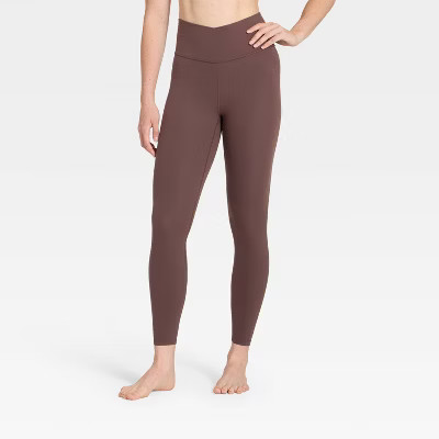 Women's Everyday Soft Crossover 7/8 Leggings - All In Motion™ Brown M | Target