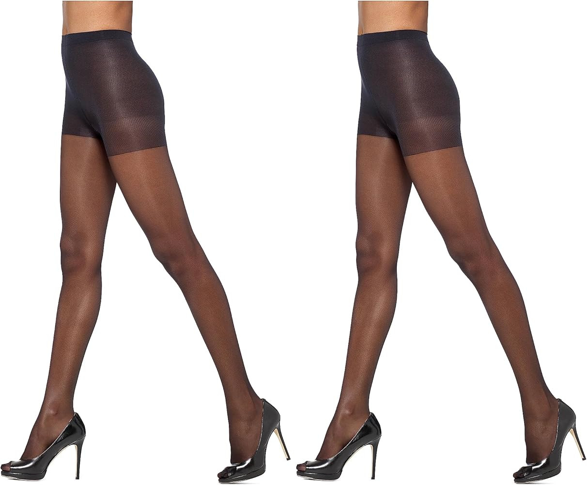 HUE Women's 2 Pack Sheer Tights Assorted Womens Tights Including Control Top, Fishnet, Lace, Toel... | Amazon (US)