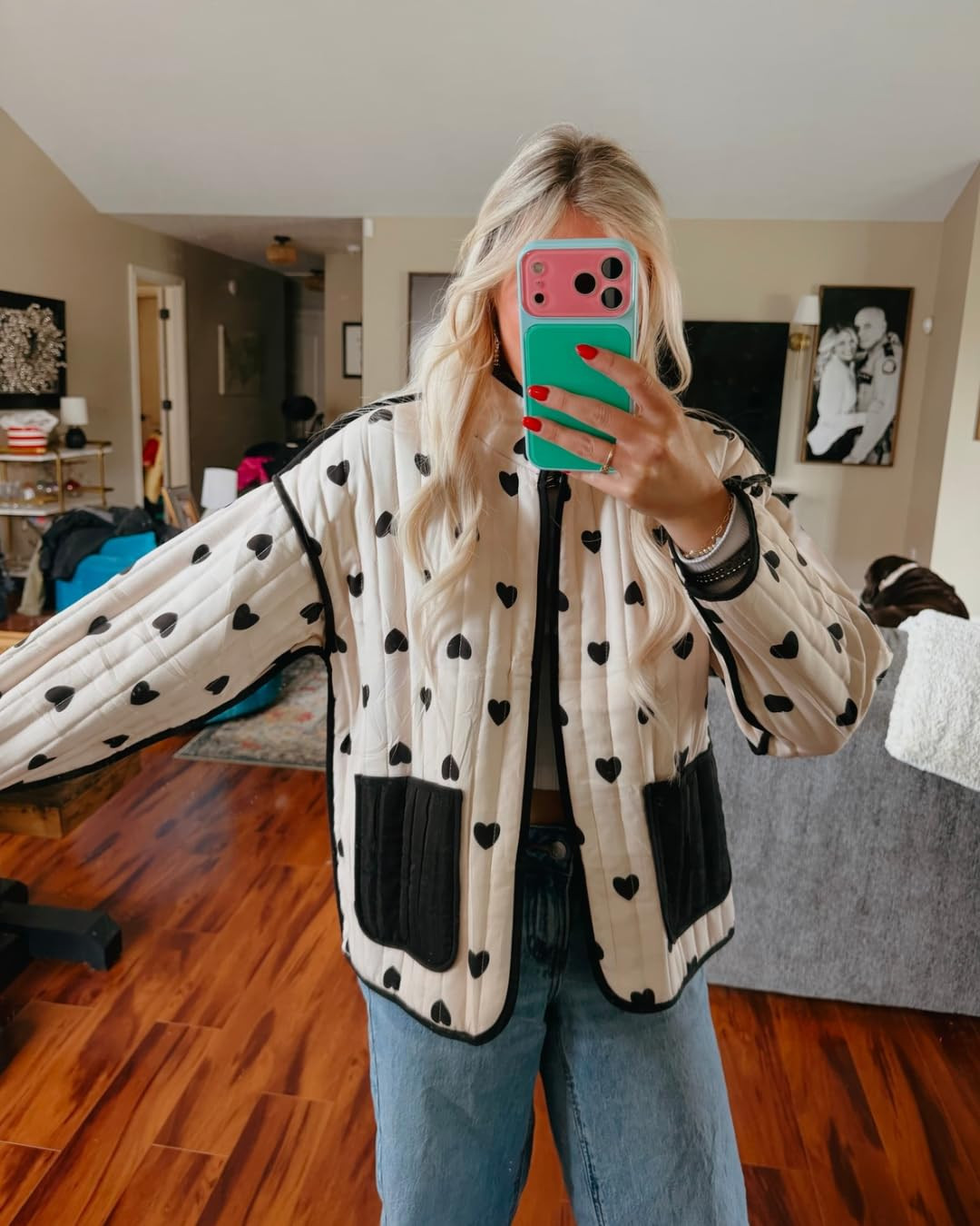 Omoone Women Cropped Quilted Jacket Floral Printed Lightweight Puffer Coat | Oversized Short Padd... | Amazon (US)