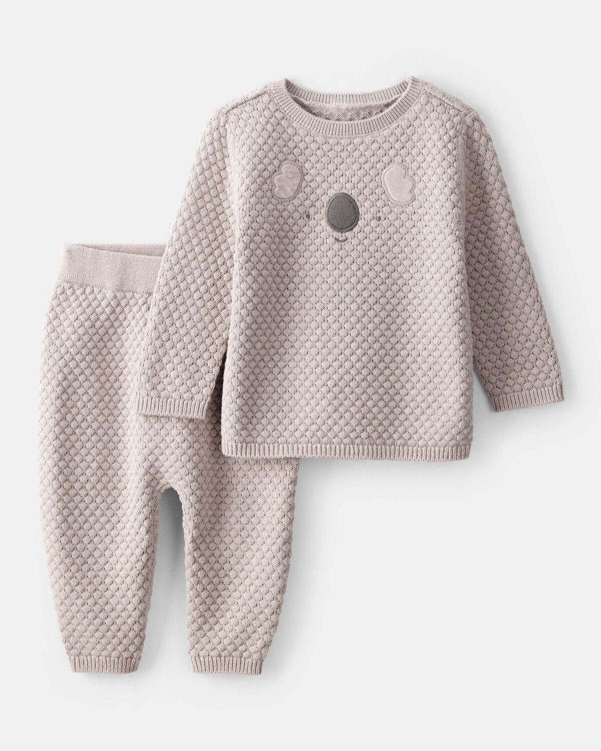 Baby Boy Koala Cotton Long-Sleeve Sweater & Pant Set - Brown | Carter's Inc