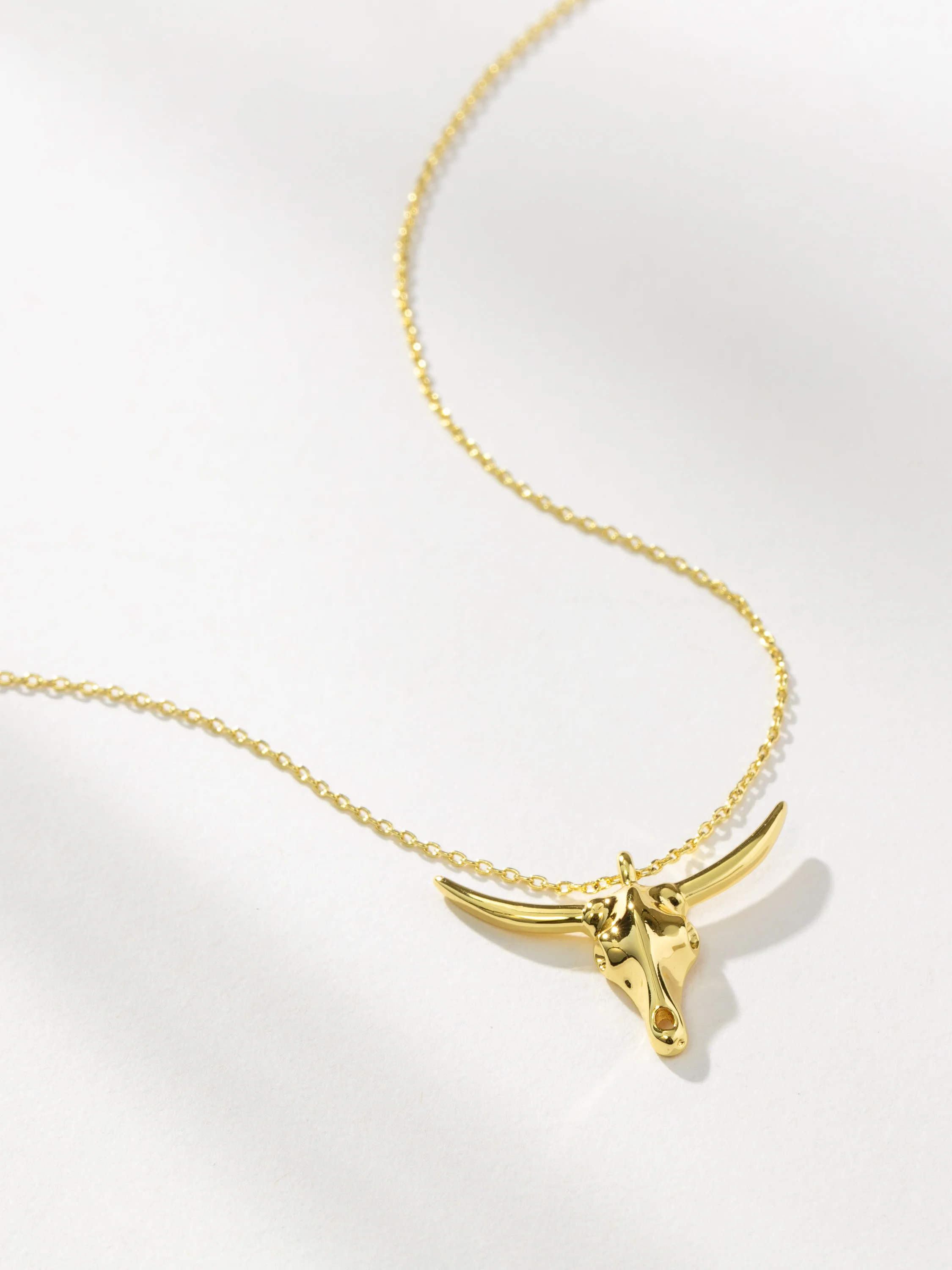 Fighter Longhorn Pendant Necklace in Gold | Uncommon James | Uncommon James