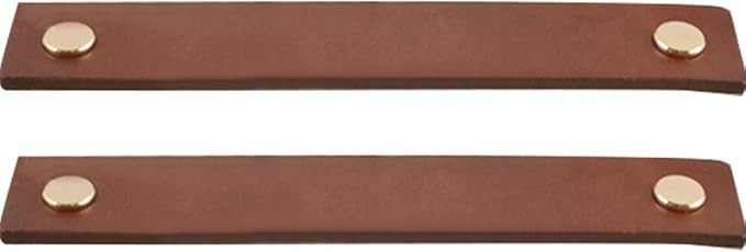 WINGOFFLY 2Pcs Genuine Leather Drawer Pulls Wardrobe Cabinet Knobs with Screw (Hole Distance:5.04... | Amazon (US)