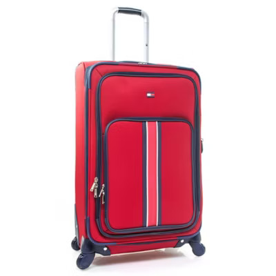 Tommy Hilfiger® 24-Inch Signature Solid Expandable Spinner in Red | Bed Bath & Beyond