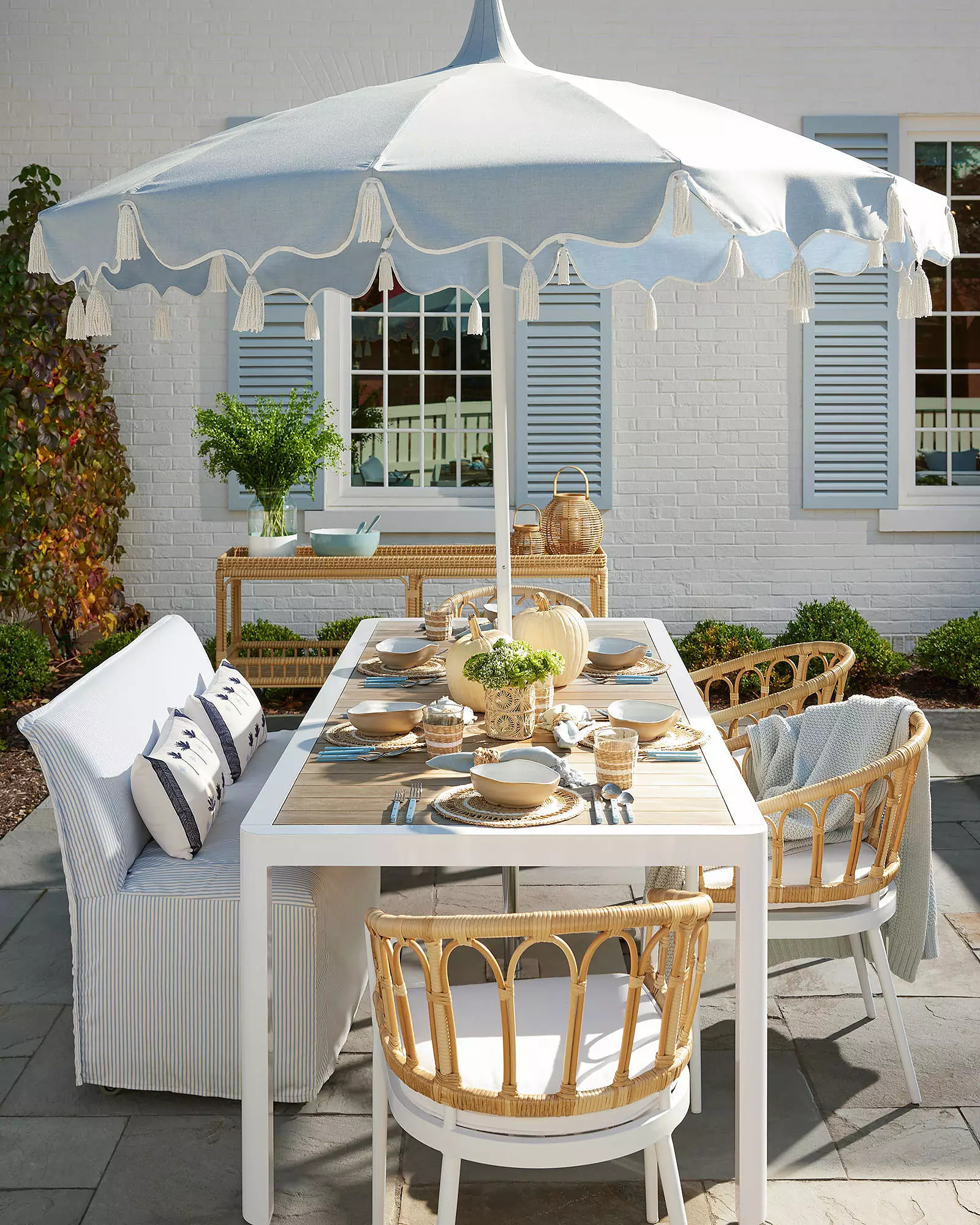 Sundial Outdoor Dining Bench - Slipcovered | Serena and Lily