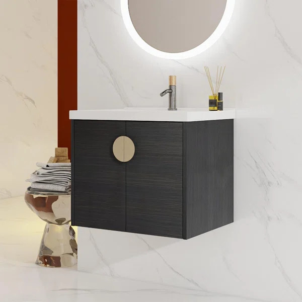 Nuh 24'' Wall Mounted Single Bathroom Vanity with Ceramic Top | Wayfair North America