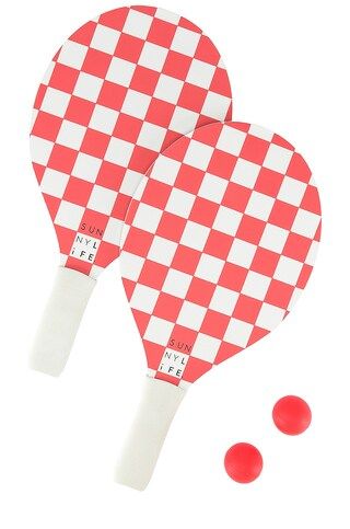 Sunnylife Beach Bats Set in Red Checkerboard from Revolve.com | Revolve Clothing (Global)