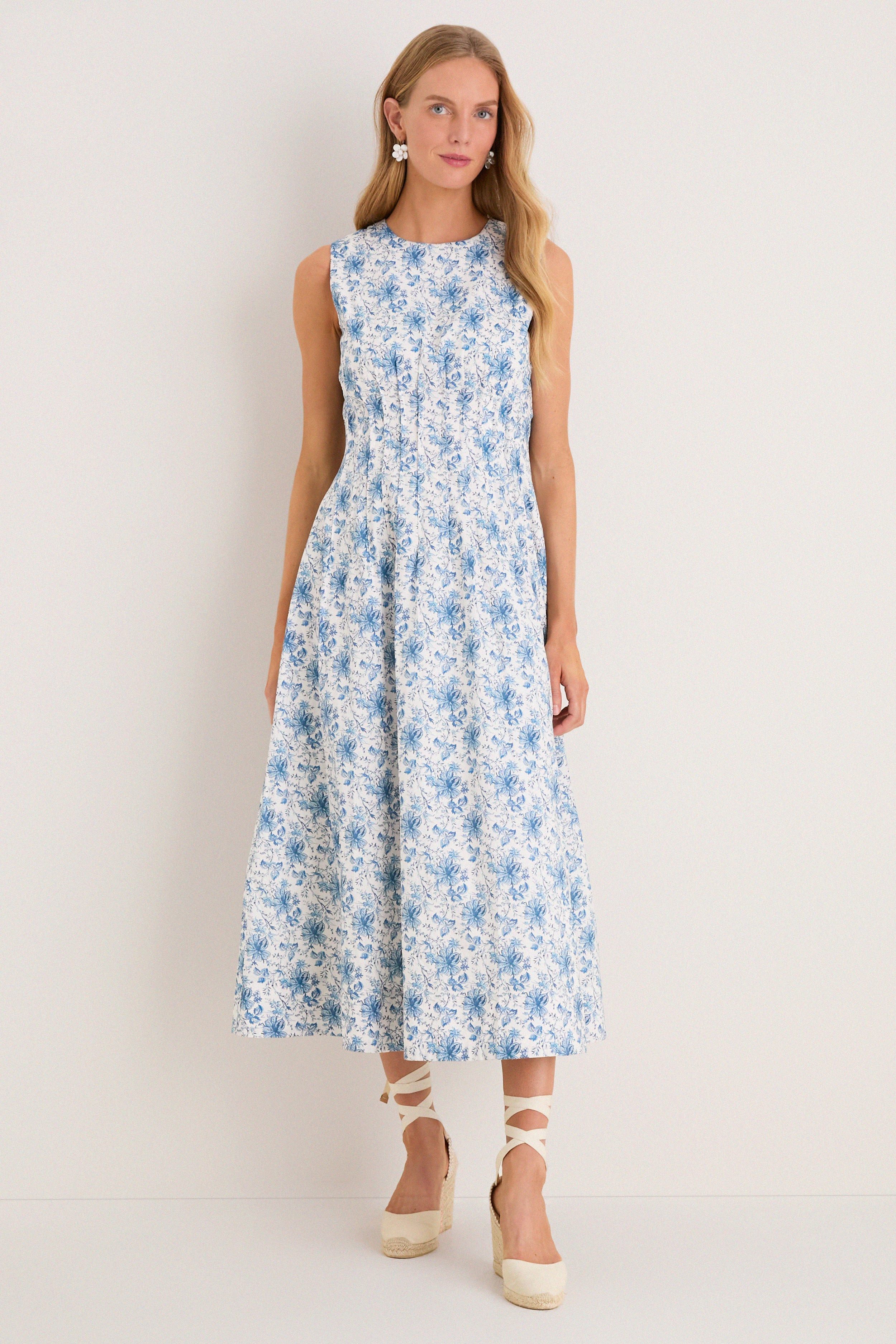 French Blue Floral Toile Christina Maxi Dress | Tuckernuck (US)