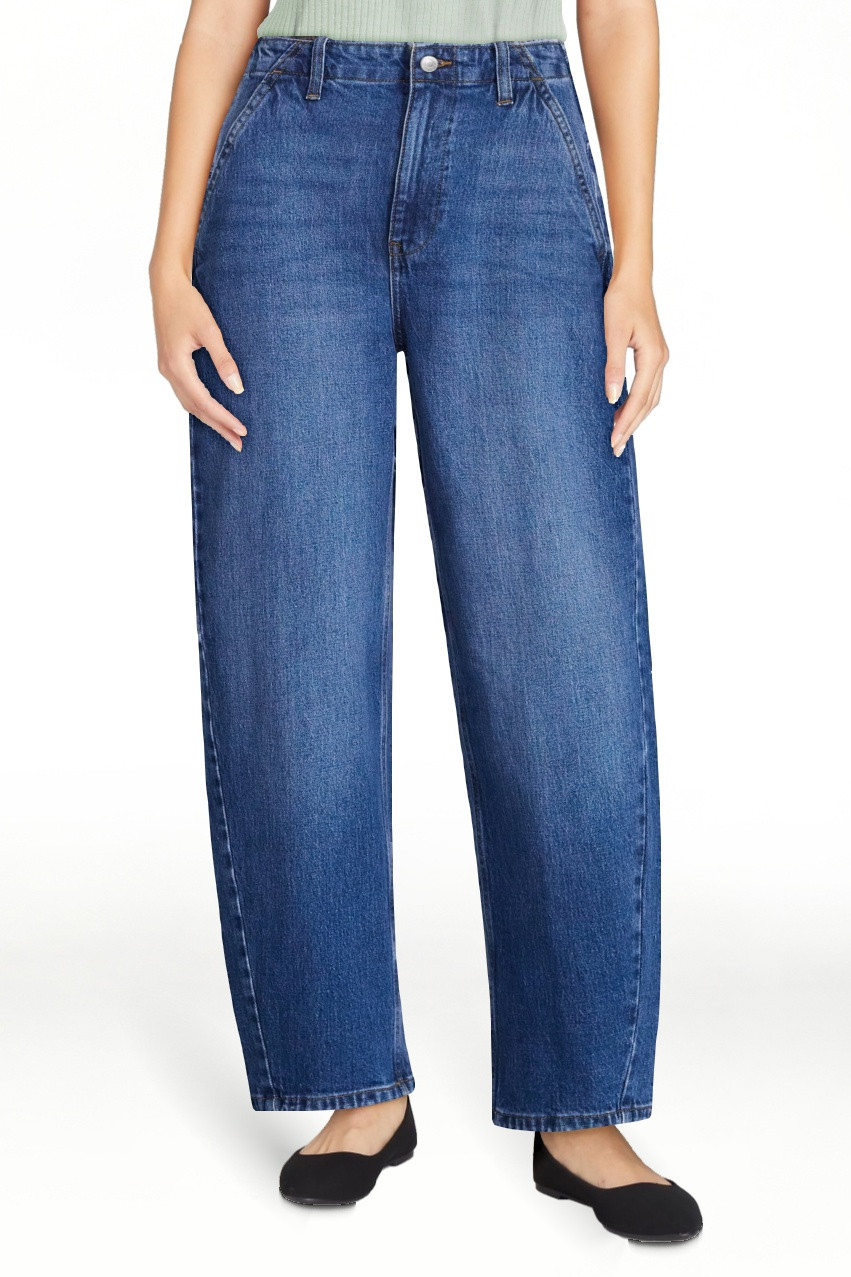 Free Assembly Women's High Rise Cropped Carpenter Barrel Jeans, 26" Inseam, Sizes 0-16 | Walmart (US)