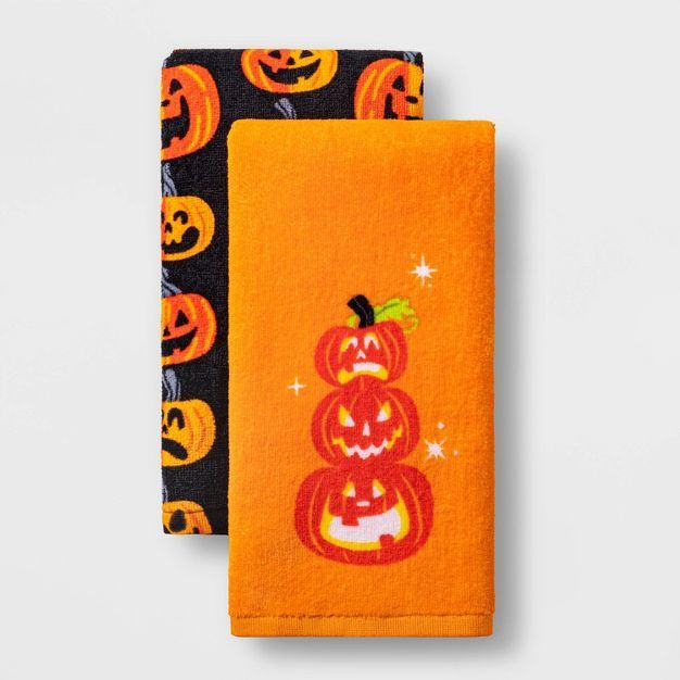 2pk Pumpkin Halloween Terry Kitchen Towels - Hyde & EEK! Boutique™ | Target