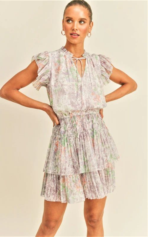 RAINE PRINTED TIERED DRESS | Indigeaux Denim Bar & Boutique