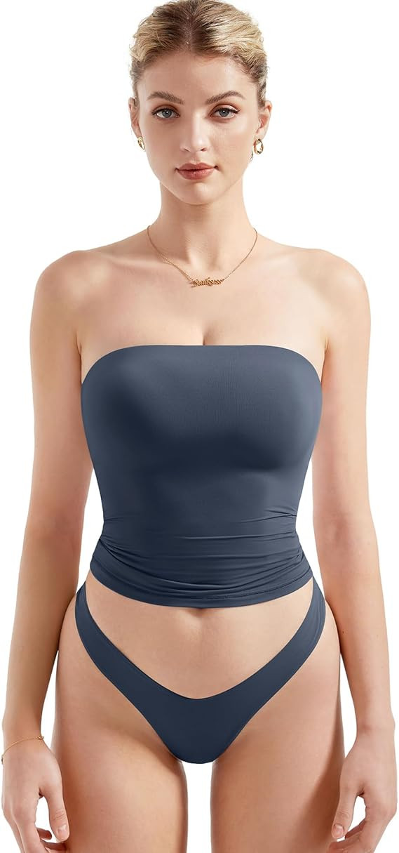 SUUKSESS Women Sexy Tube Top Summer Y2K Going Out Double Lined Basic Tank Top | Amazon (US)