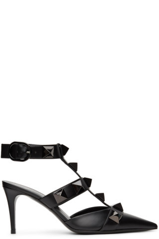 Black Roman Stud 80 Heels | SSENSE