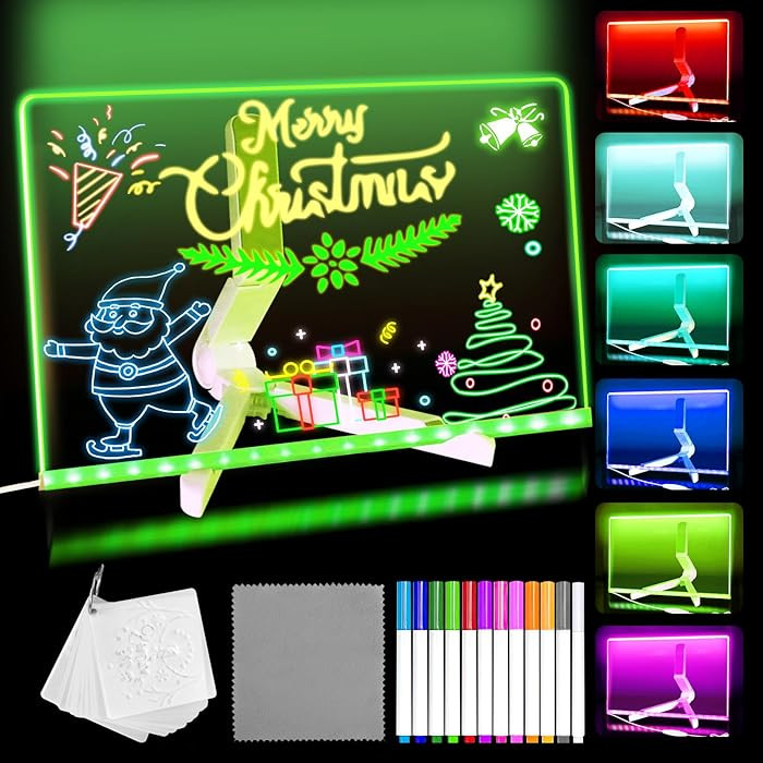 Lumiboard LED Drawing Board, Light Up Acrylic Dry Erase Board with 7 Colors, LED Note Board with ... | Amazon (US)