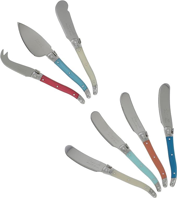 French Home 7 Pc Laguiole Coral and Turquoise Cheese Knife Set | Amazon (US)