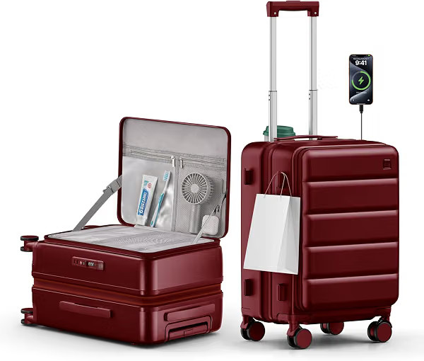 Expandable 20Inch Carry On Luggage Airline Approved - Top Opening Hardside Travel Suitcase Unbrea... | Amazon (US)