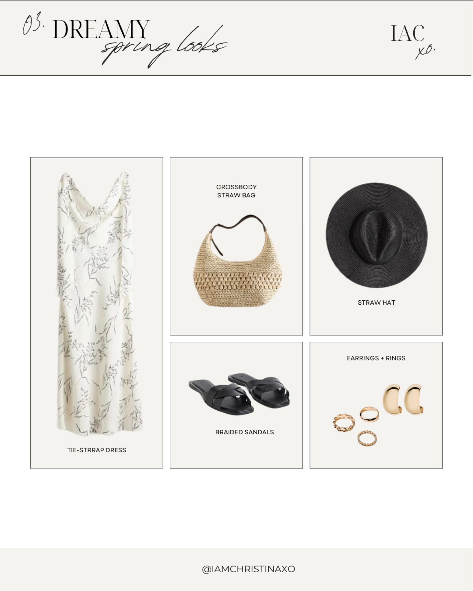 dreamy spring looks 3/3

—
Women’s style guide, women’s dresses, dreamy spring looks, spring outfits ideas, spring style inspiration, spring dress, spring style, spring looks, H&M finds, H&M style, H&M women’s style, women’s style, straw hat, straw shopper, braided sandals, gold earrings, gold rings, gold jewelry

#LTKfindsunder50 #LTKstyletip