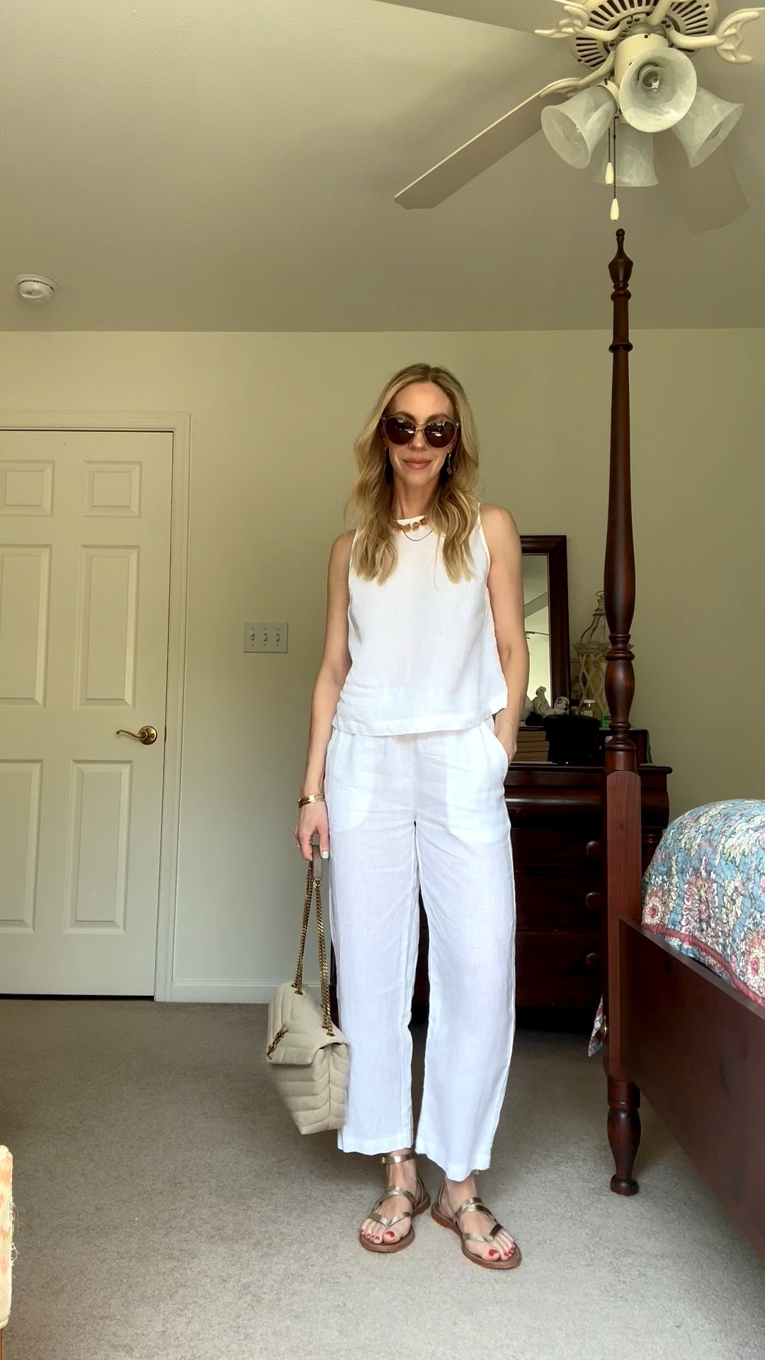 All white linen outfit with cropped tank and pants - so chic for a summer vacation or date night

#LTKSeasonal #LTKOver40 #LTKTravel