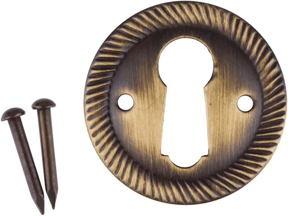 Rope Pattern Aged Brass Decorative Keyhole Escutcheon | 1" Diameter | Antique Reproduction Keyhol... | Amazon (US)