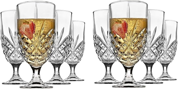 Godinger Iced Beverage Glasses, Stemmed Crystal Glass Drinking Glasses - Dublin Collection, 16oz,... | Amazon (US)